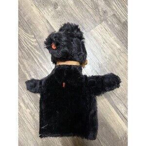 STEIFF Vintage SNOBBY Black Poodle Dog Plush Hand Puppet - 10"
